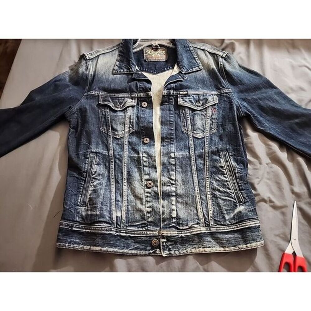 Vintage replay wv830 denim womens jacket Distressed sz Large Made In Italy Asolo - Picture 15 of 15
